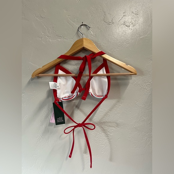 Wild Fable Women’s Pucker Contrast Binding Triangle Bikini Top XS (0-2) NWT Red - Picture 3 of 11